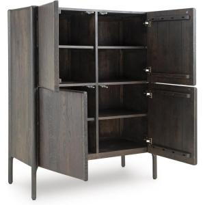 Signature Design by Ashley Orsonal Contemporary Accent Cabinet with Anti-Tipping, Dark Brown